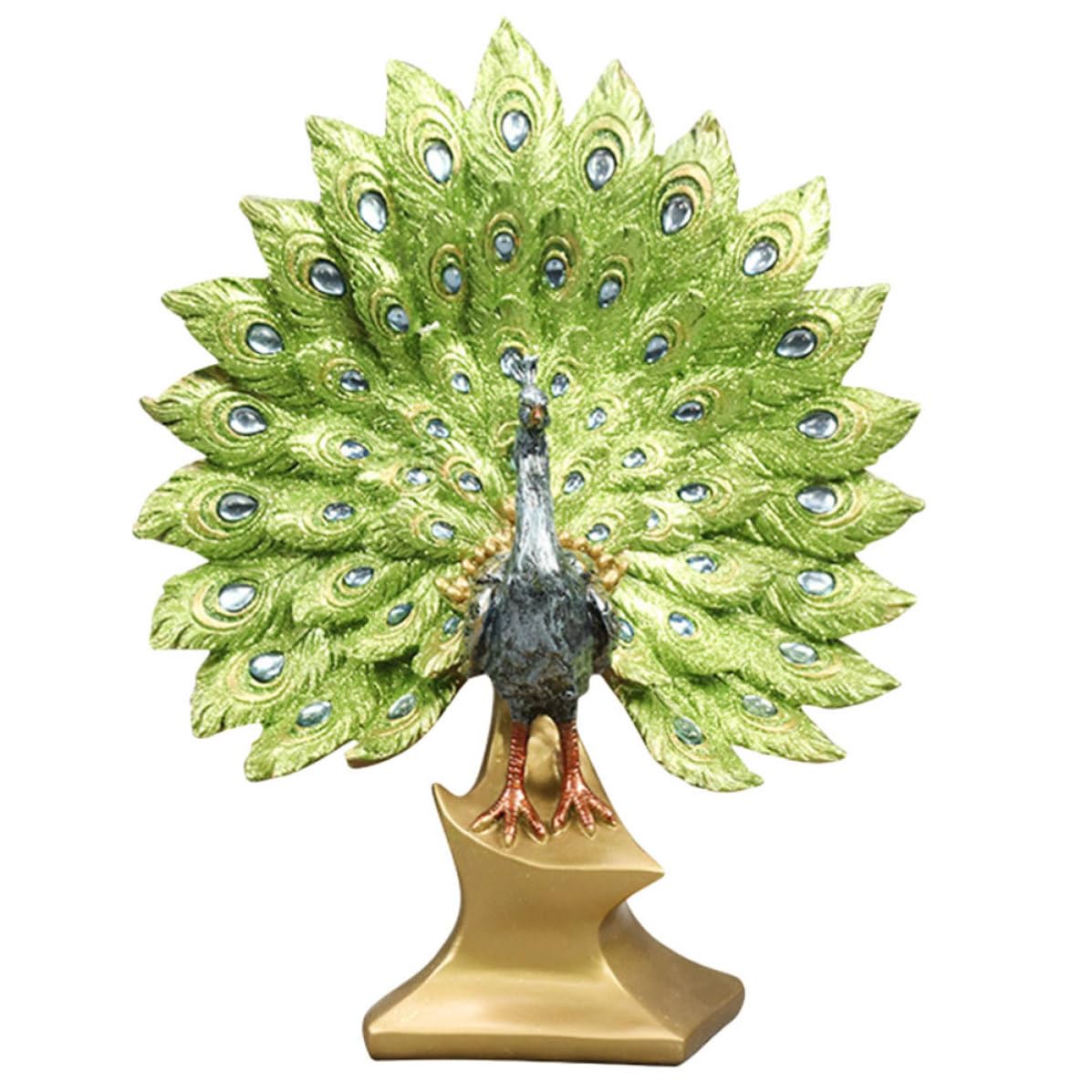 Pfauenornament aus Kunstharz mit Zartem Design und Praktischer Nutzung als Elegante Hochzeitsgeschenk Deko für Wohnzimmer und Büro
