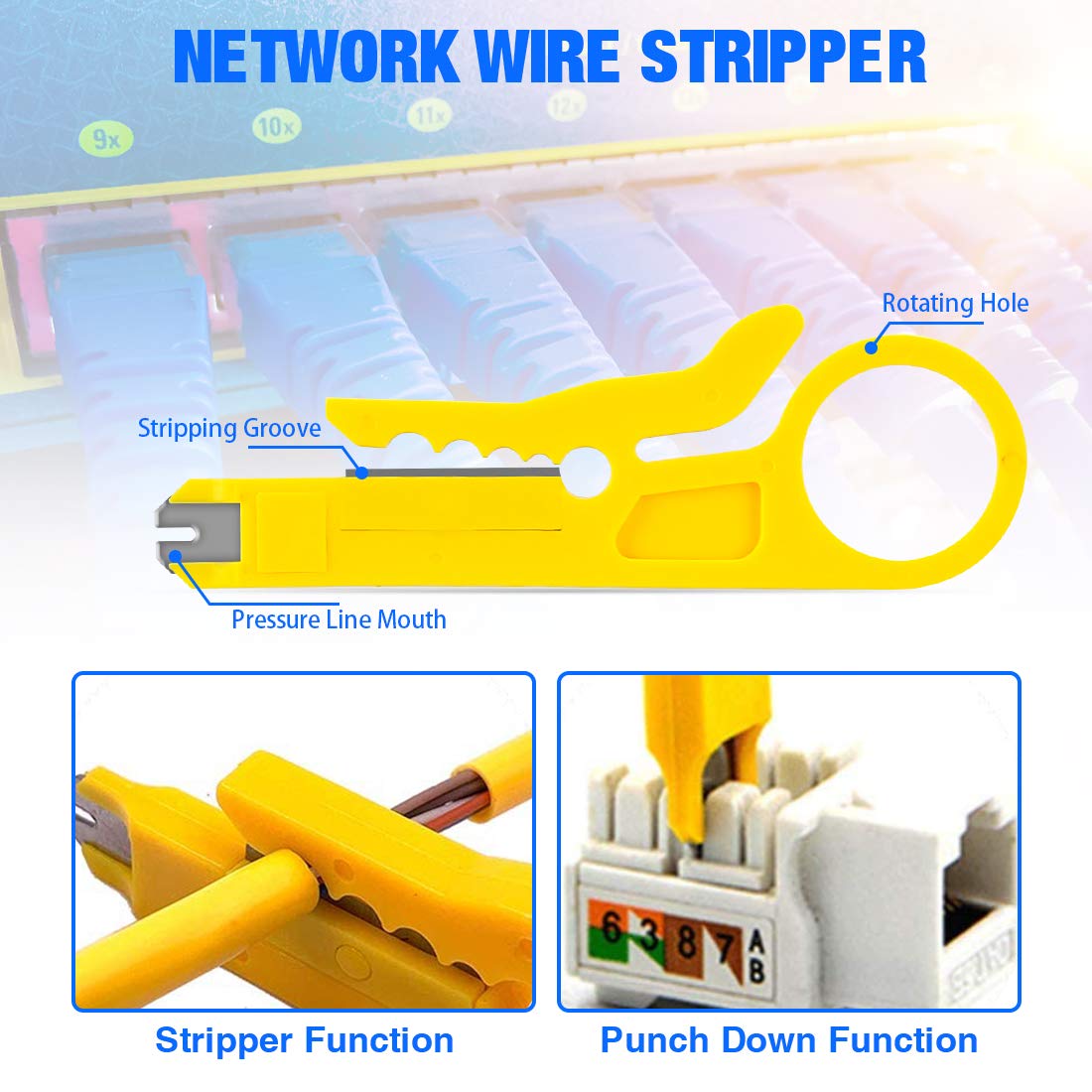 EZ Rj45 Rj11 / 12 Crimping Tool Kit per Cat5 Cat5e Cat6, pinza crimpatrice professionale per rete crimpatrice filo spelafili Cutter, manutenzione computer Lan cavo pinze tester riparazione set