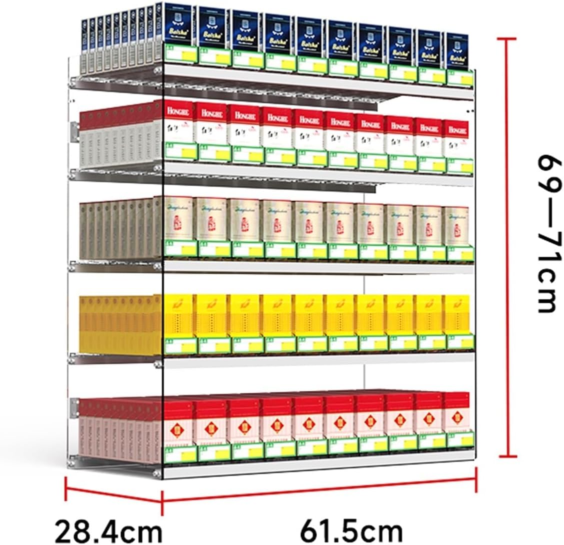 Store Display Rack Wall Mounted Storage Rack Supermarket Convenience Store Automatic Cigarette Rack Space Saving，Clear Rectangular Cigarette Case Holder - Wall-Mounted Display Frame for Ciga