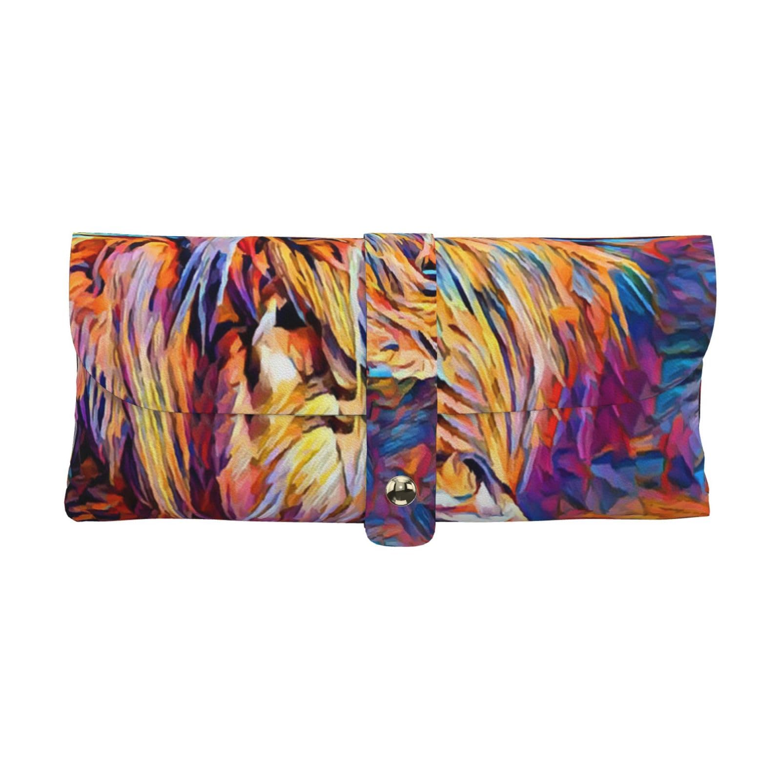 KemEng Highland Cow Printed, Soft Eyeglasses Bag Anti-Scratch Spectacles Sleeve Portable Eyewear Case Pu Leather Sunglasses Case