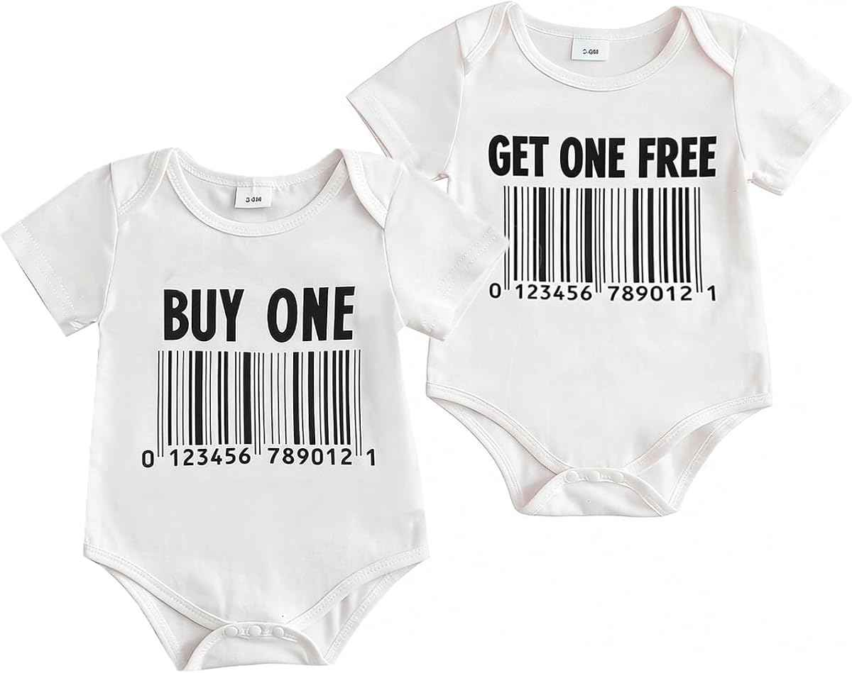 Ropa para gemelos de bebé recién nacido, mameluco divertido, camisa, regalo para gemelos infantiles