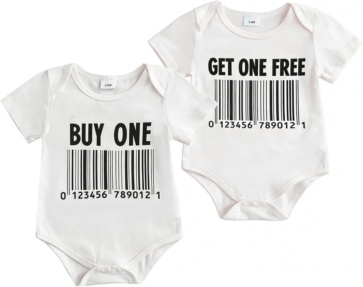 Newborn Baby Twins Clothes Funny Letter Print Romper Bodysuit Shirt Twins' Babys Gift Infant Boy Girl Fall Clothes
