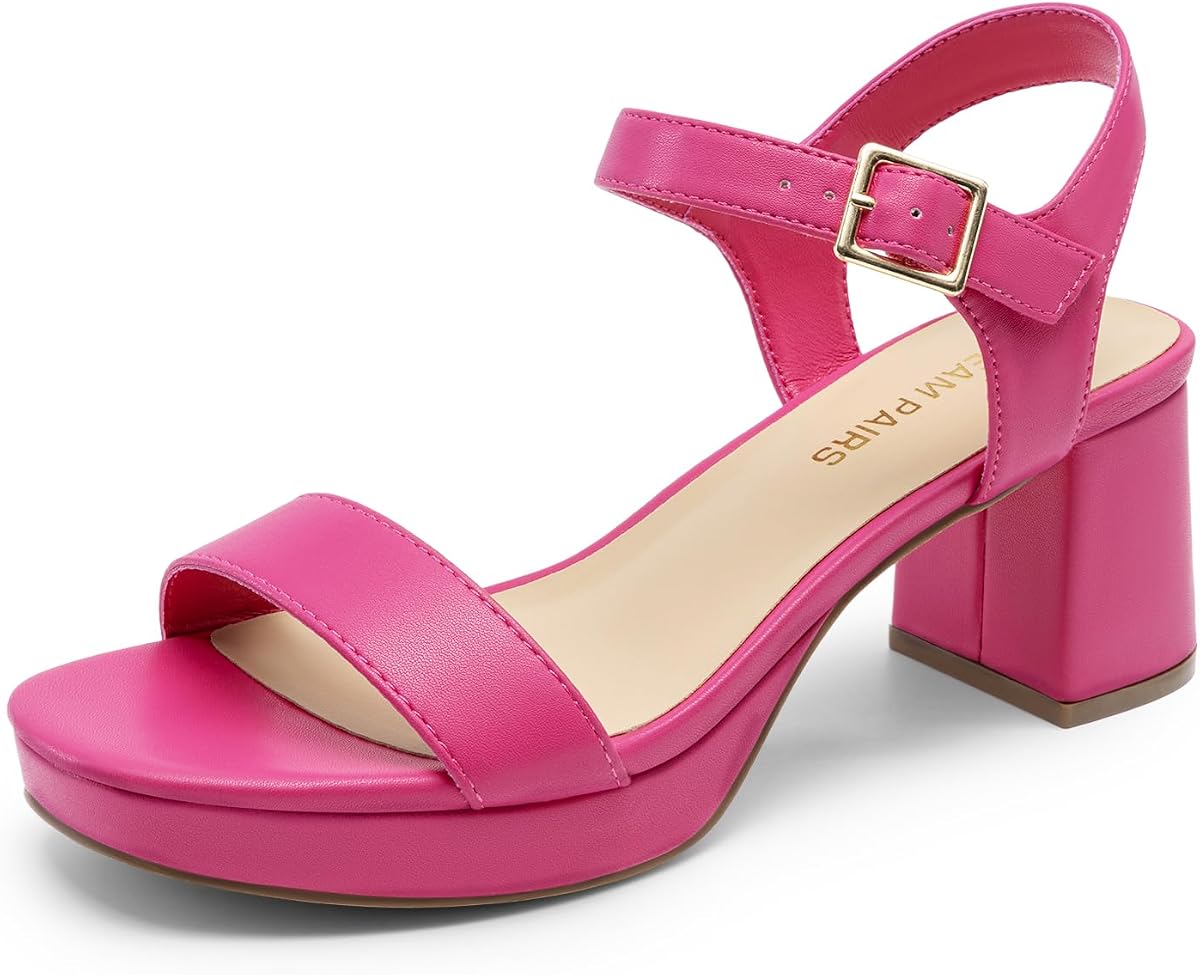 DREAM PAIRS Sandalias de tacón grueso con plataforma para mujer