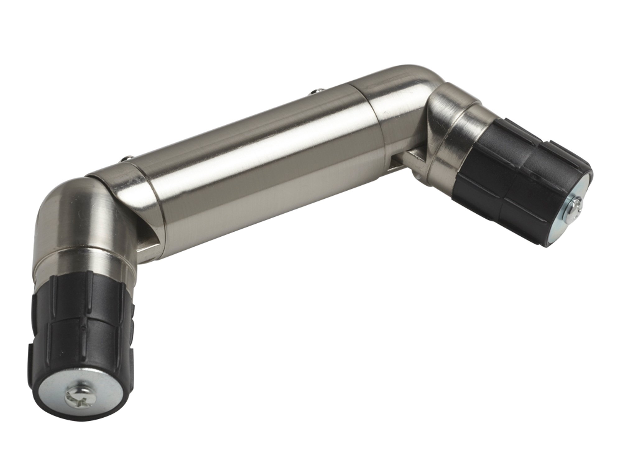 Speedy Satin Steel Double Corner Joint For 35 Mm Diameter Curtain Poles To Make Bay Pole Corners (Satin Steel) X 1