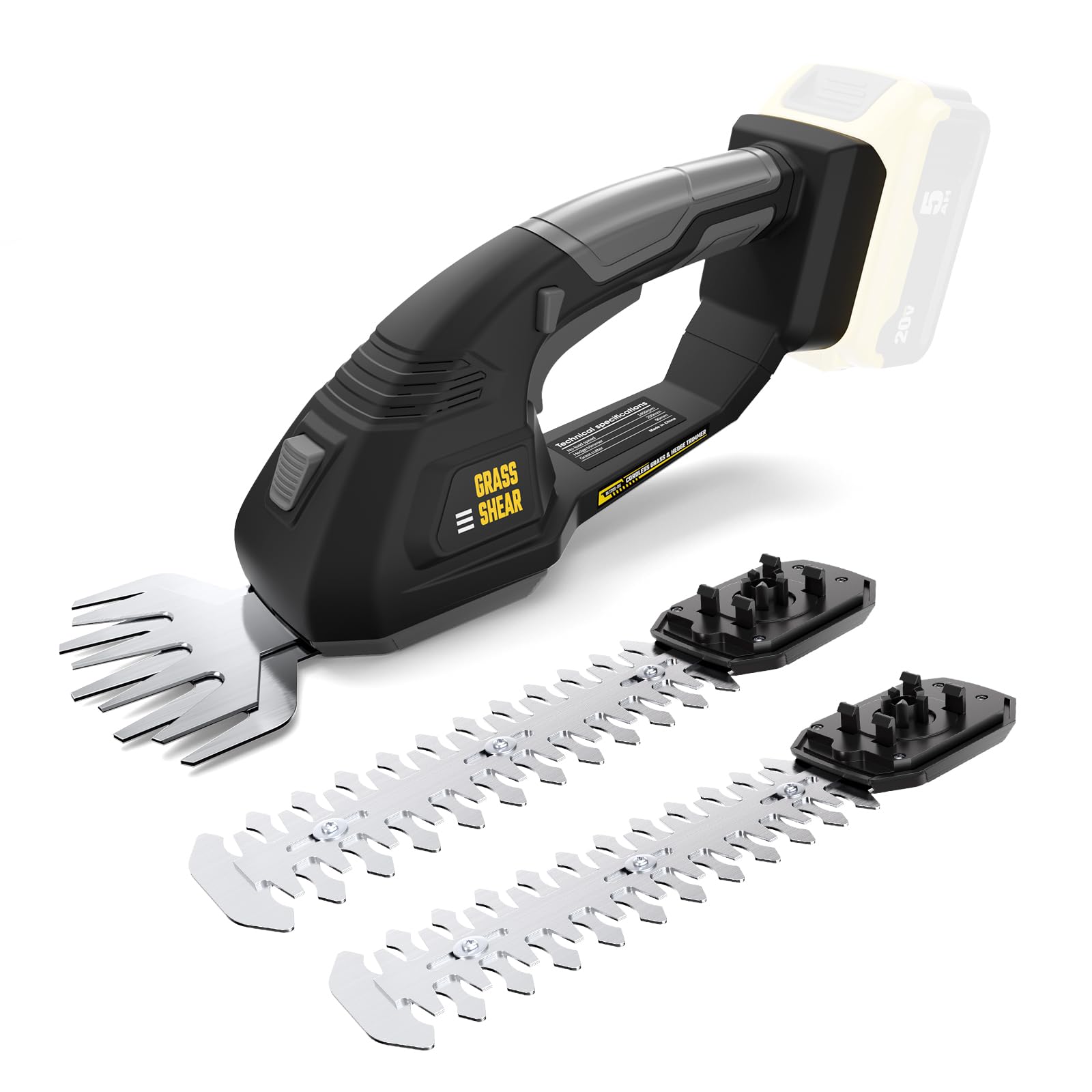 Photo 1 of VERVEWAVE Cordless Hedge Trimmer & Grass Shear Compatible with Dewalt 20V Battery, 2 in 1 Handheld Electric Shrubbery Trimmer, Bush Trimmer for Yard & Garden, Lawn(Tool Only)