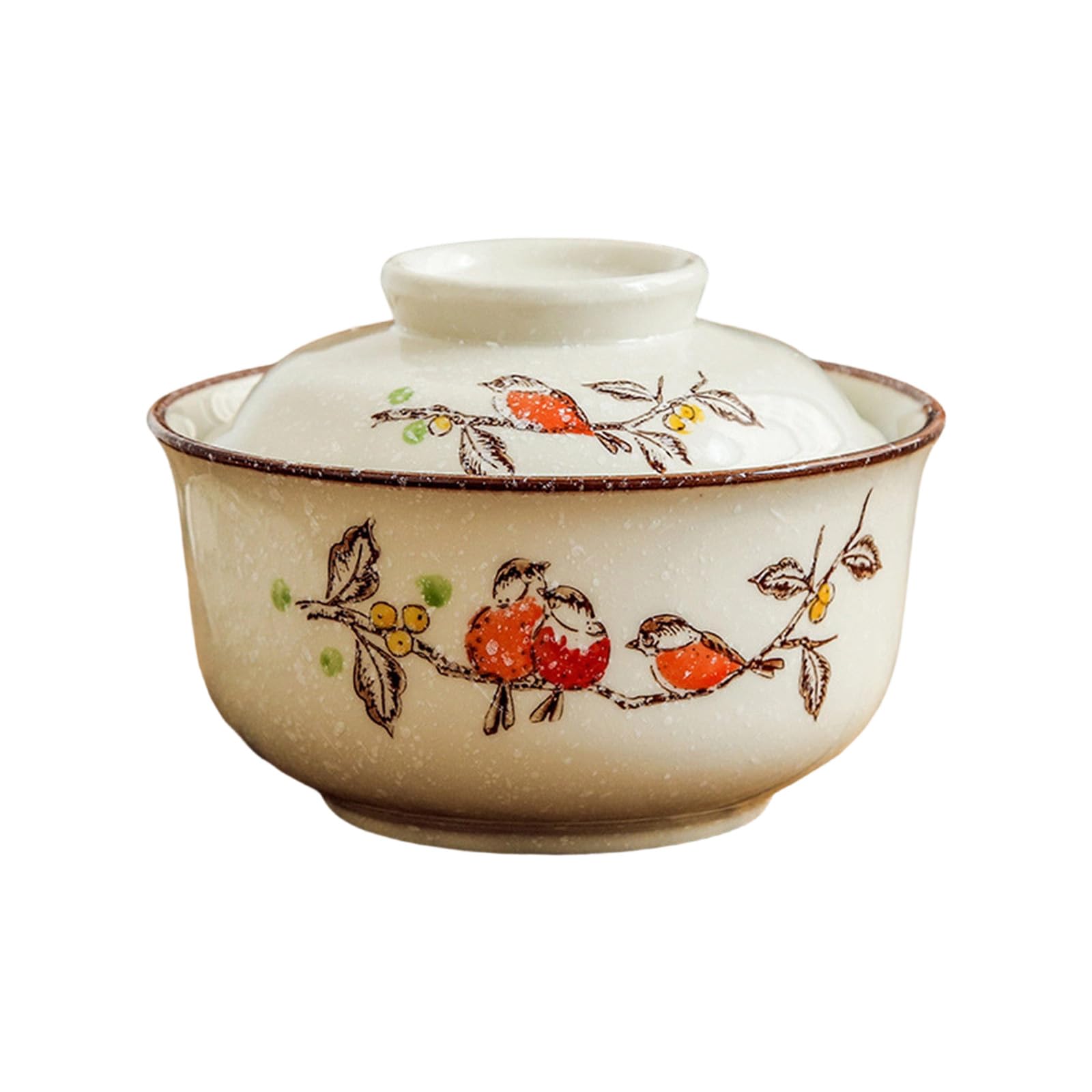 LUCKGONI Microwave Safe Ceramic Ramen Bowl with Lid for Spill Soup Noodles Serving Container in Homes Restaurant Kitchen