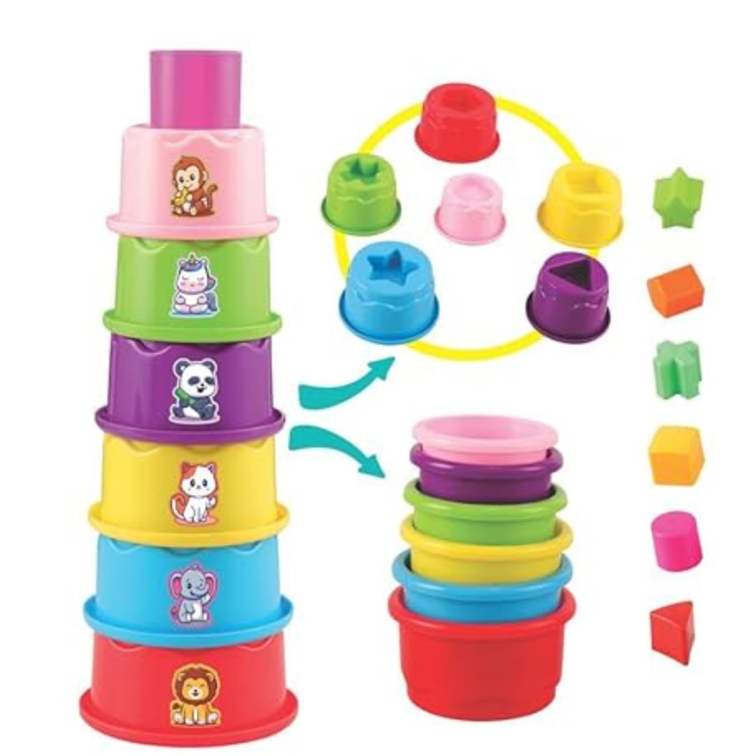 See full amazon price history chart for AngeLKids Stacking Cup and Shape Sorter I Activity Toy for Babies I Multicolor I Infant & Preschool Toys I Develops Motor & Reasoning Skills (12 Pieces) AngeLKids Stacking Cup and Shape Sorter I Activity Toy for Babies I Multicolor I Infant & Preschool Toys I Develops Motor & Reasoning Skills (12 Pieces) (B0CKYR8XKP) Amazon Price History, Amazon Price Tracker