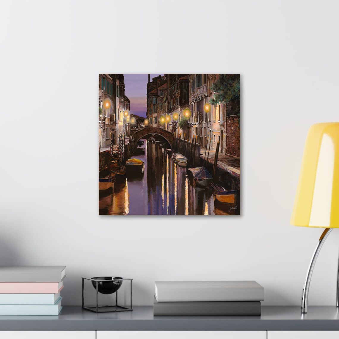 GADGETS WRAP Canvas Gallery Wrap Framed for Home Office Studio Living Room Decoration (10x10inch) - Crepuscolo A Venezia