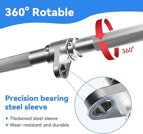 Miniatura 6 de Accesorio para máquina de cable, barra desplegable de lat, barra recta de tríceps de aluminio ligero, barra en V, accesorios de extracción LAT,