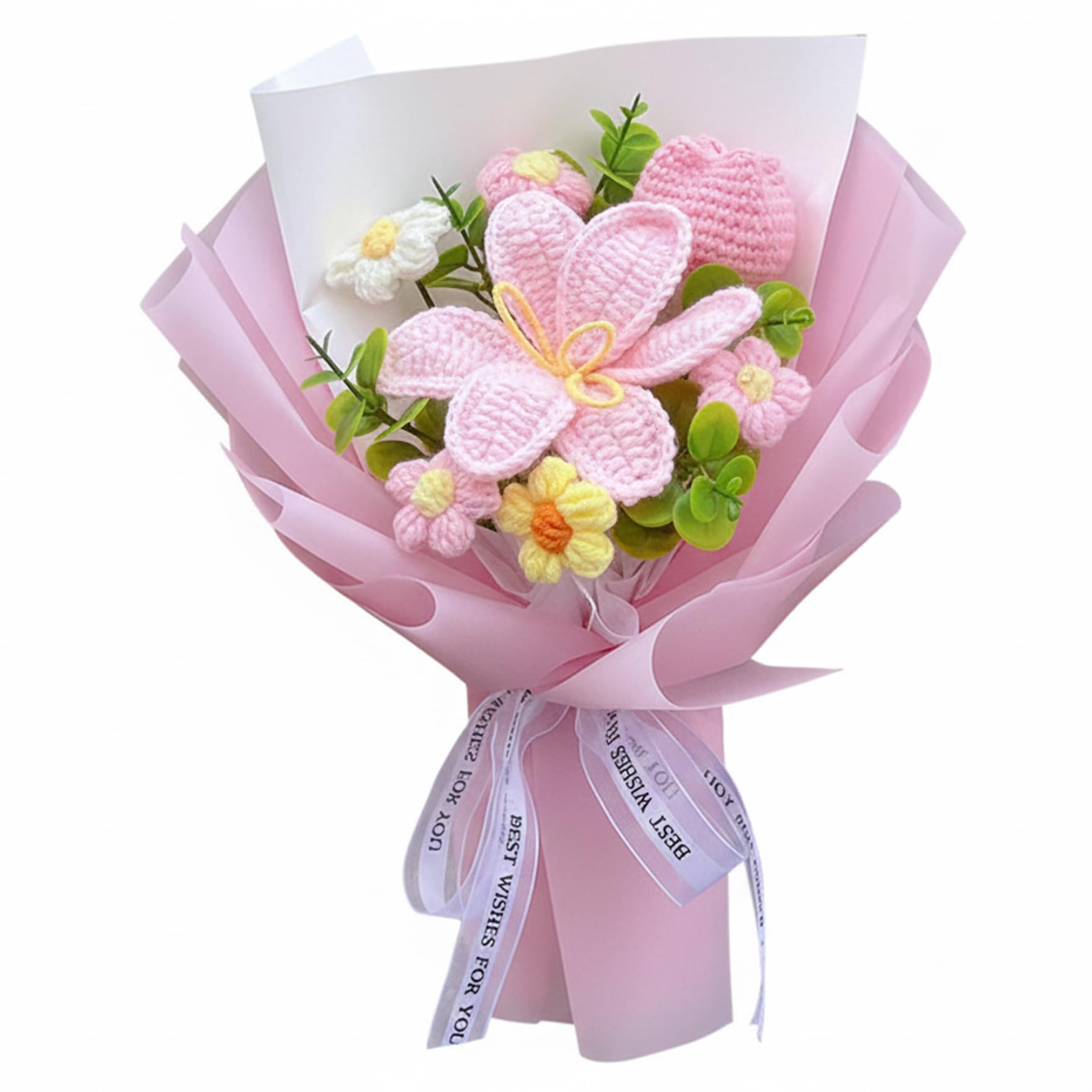 Bouquet de tulipes au crochet, des fleurs durables faites main qui ne fanent jamais