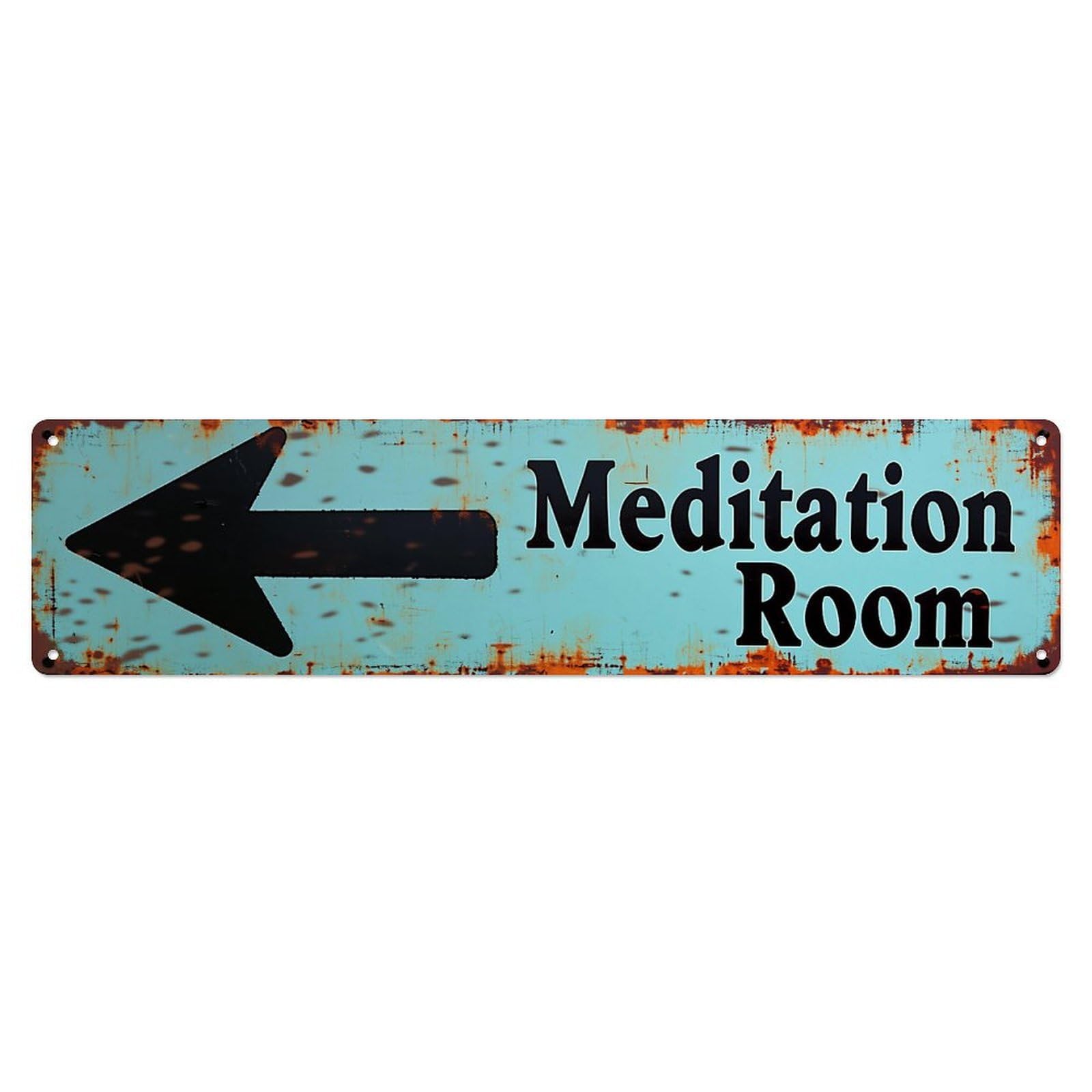 Arrow Pointing Left Meditation Room Sign Metal Tin Sign Plaque