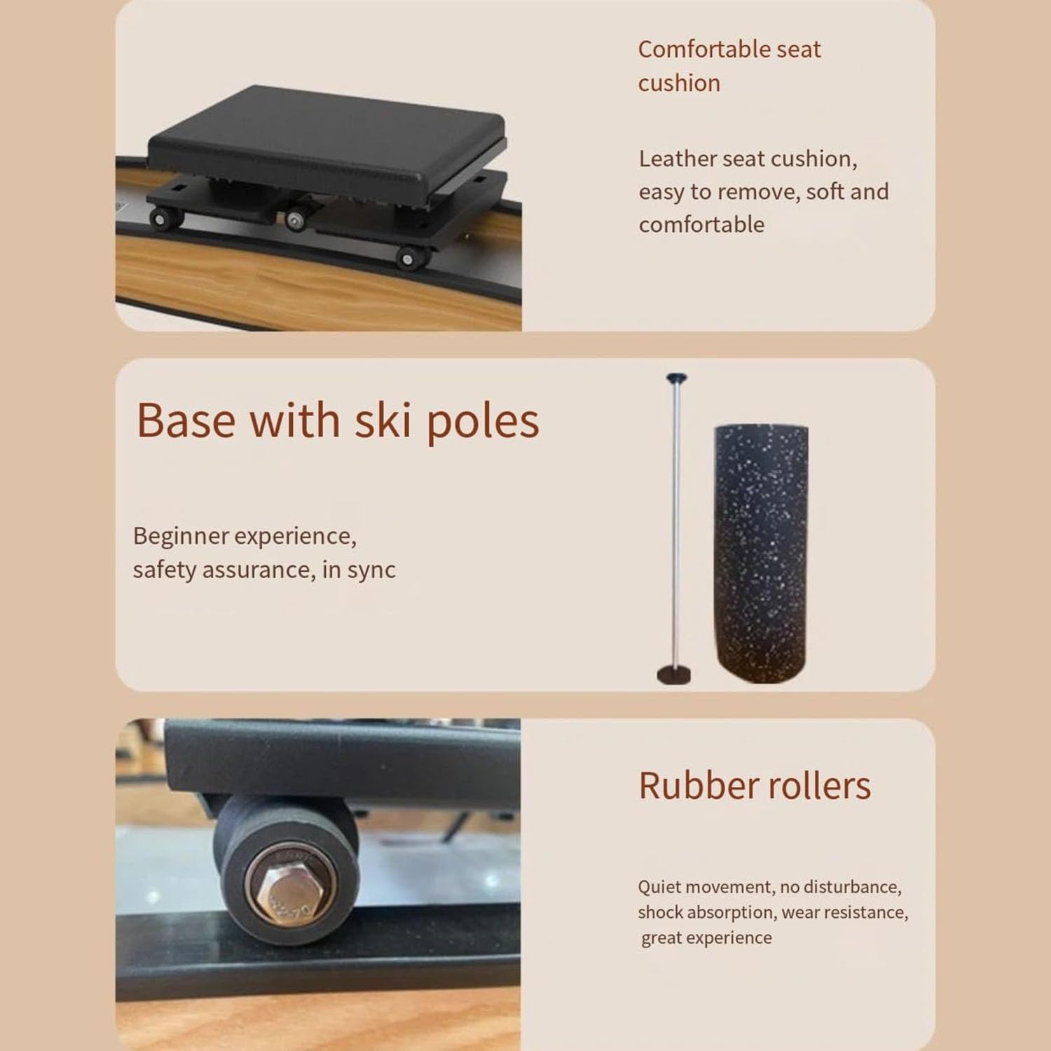 Ski machine per la casa, simulatori di sci con bastoncini da sci, resistenza regolabile 0-100 kg, allenatore di snowboard, carico massimo 150kg, l'equilibrio e la resistenza migliora la coordinazione