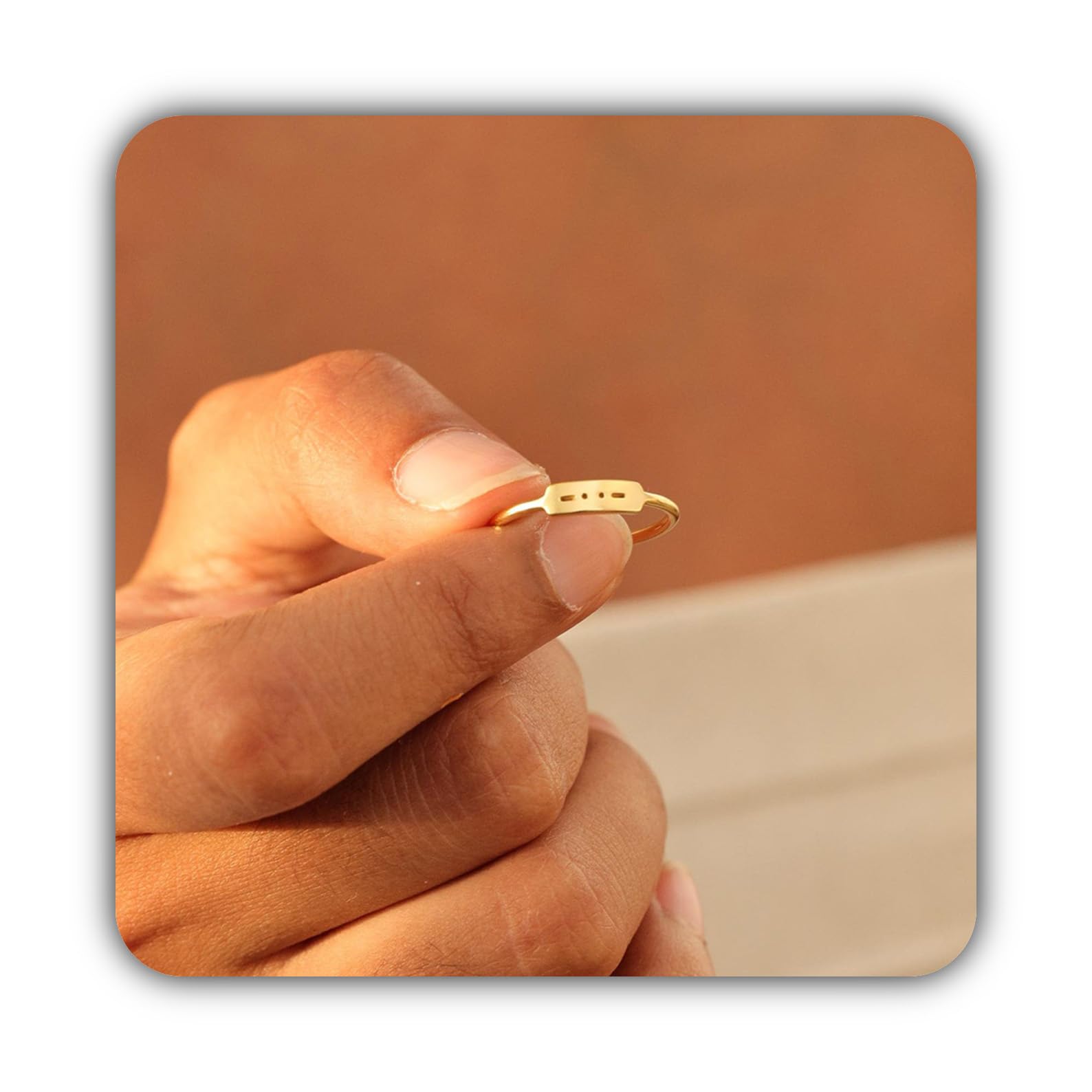 Código de Morse personalizado barra Anillo 925 plata de ley personalizado anillo de mensaje oculto Promesa para el nombre de amigo Minimalista cumpleaños hecho a mano Aniversario