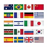 COLL7AWS Set of 20 International Country Flags 3x5ft International Countries Flags Set