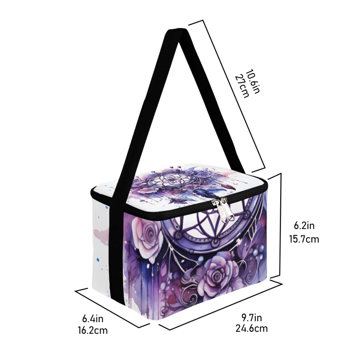 GzLeyigou Lunch Bags for Women Men 9 Cans,Indian Dreamcatcher Hot & Cold Food Delivery Bag Insulated Grocery Bag Insulated Lunch Box Dream Catcher Cooler Bag for Office Work Picnic Beach