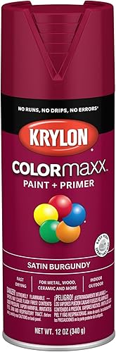 Vista 196 de Krylon - Pintura y primer en aerosol COLORmaxx K05511007, 12 onzas, rojo cereza brillante Cherry Red