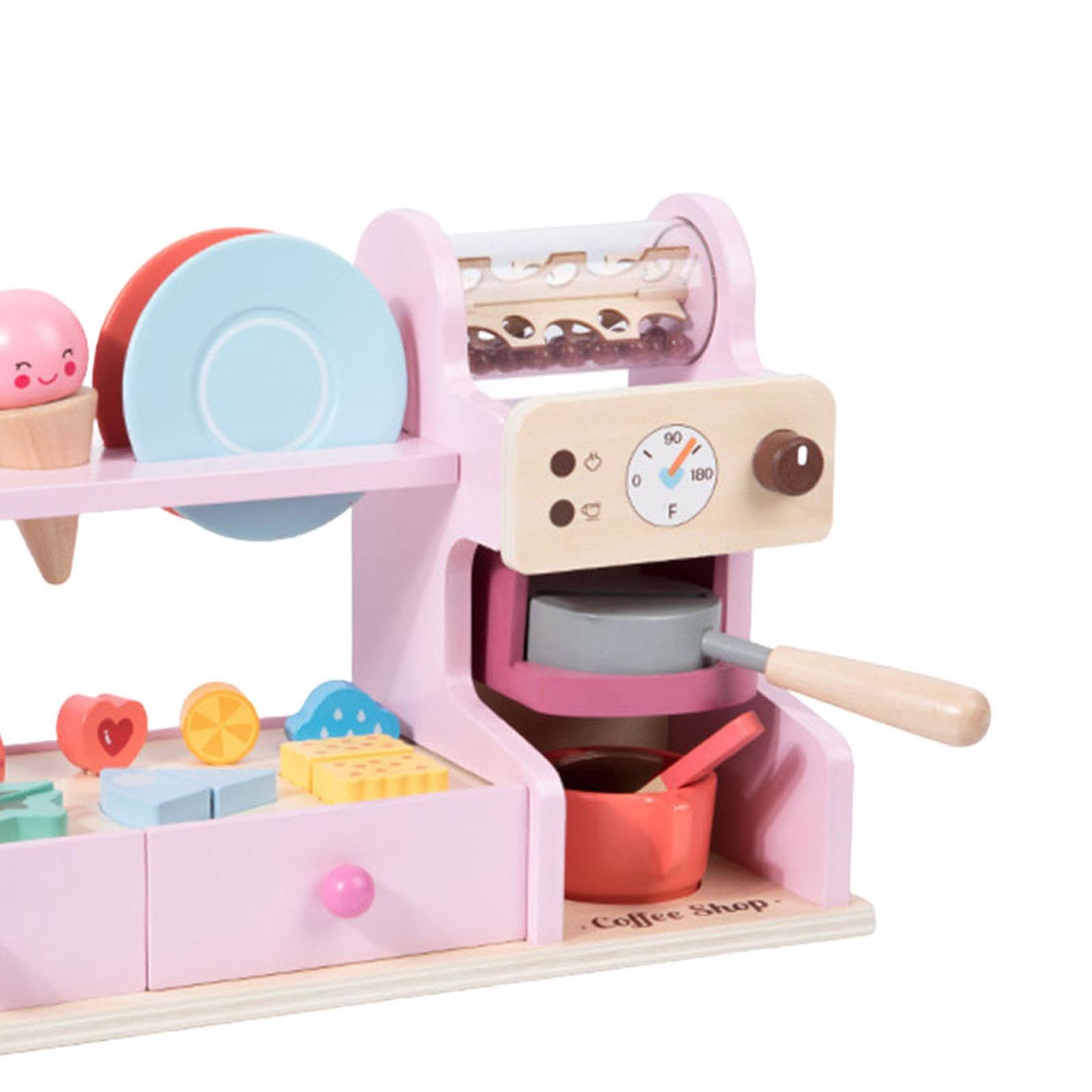 Giocattolo in Legno a Forma di Gelateria, Bancone del Gelato per Bambini E Bambine dai 3 Anni in su, Rosa