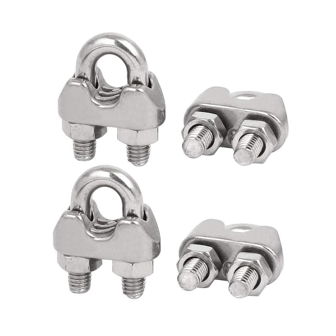 Edelstahl-Drahtseil-Kabelklemmenklemme, 5/16 Zoll M8, 10 Stück, Premium-U- Bolzen-Sattelverschluss für Outdoor-Ausrüstung und Fitnessausrüstung
