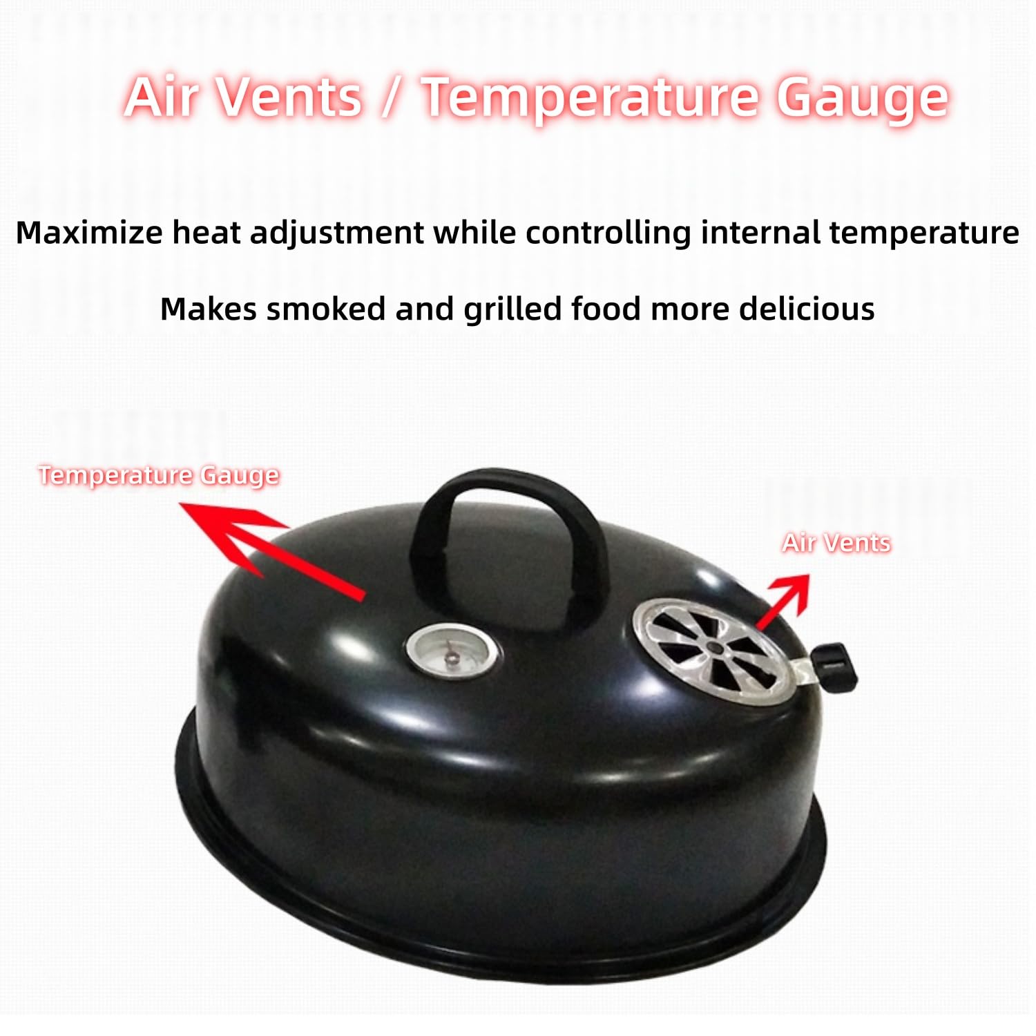 Barbecue a Carbone & Affumicatore, Barbecue da Esterno 2-in-1 con Termometro e Ventilazioni dell'Aria, Facile da Pulire, per Campeggio, Giardino, Picnic e Cucina in Cortile
