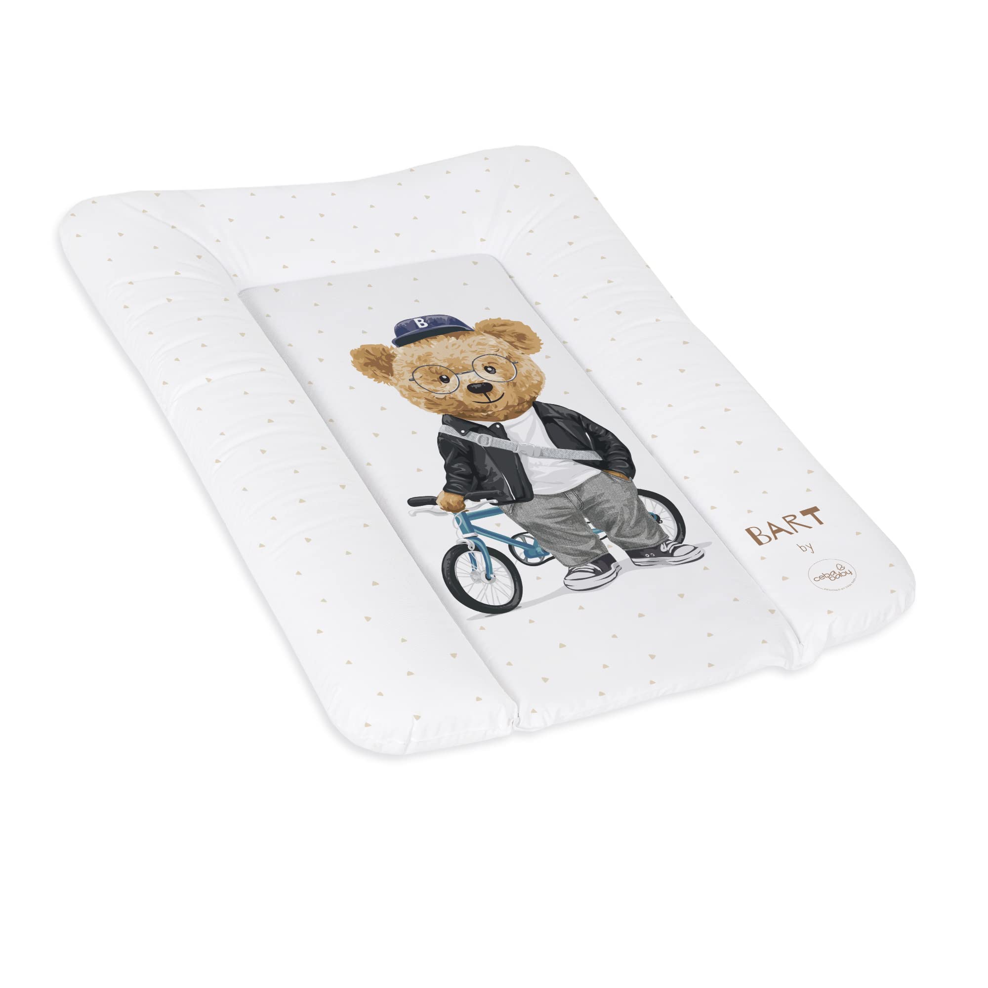 Ceba Baby® Fasciatoio Materassino - Fasciatoio neonato morbido - Cuscino Fasciatoio Lavabile per bambine e bambini - certificato Öko-Tex - impermeabile - 70x50 cm - Bart