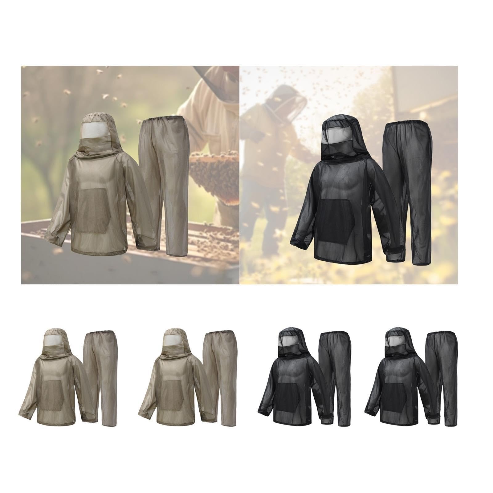 Conjunto de traje de apicultor con cordones, cómodo, ligero y de alta visibilidad, ideal for granjas, jardines y exteriores, for hombres y mujeres.(Black,M)