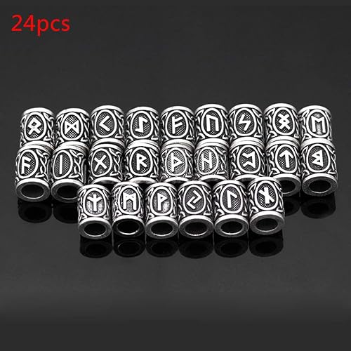 Miniatura 5 de 24 cuentas de metal vintage Silver West para costa Paracord runa de cuerda de paracaídas, pulseras antiguas para el cabello, barbas, joyería,