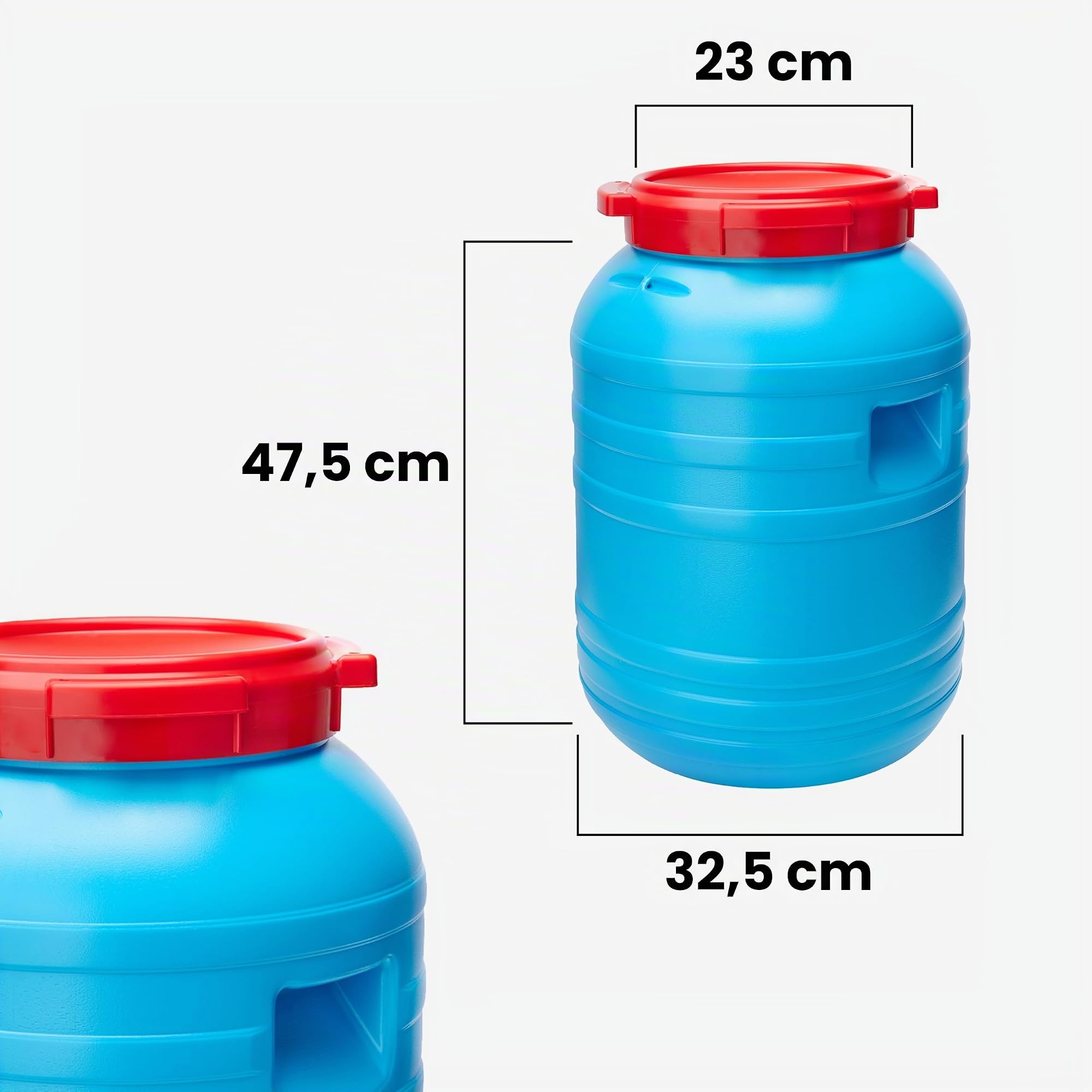 Garronda Set da 5, tanica di plastica da 30 litri, realizzata in HDPE per uso alimentare, adatta come serbatoio acqua per il giardino, contenitore per alimenti, bidone plastica universale GD-0055, Blu