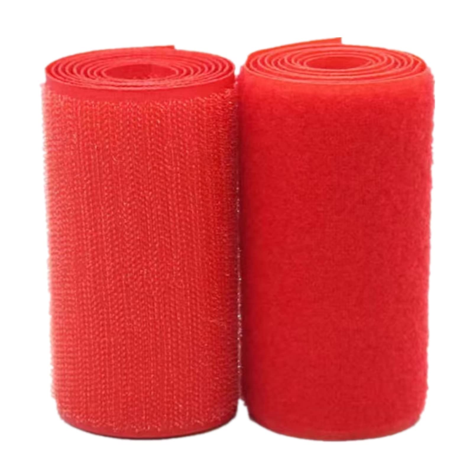 Fabric Sewing Hook and Loop Tape 100MM Wide Non-Adhesive Nylon Fabric Fastener Sew on Strips Fabric Tape Set(Red,100MM x 5 Yard)