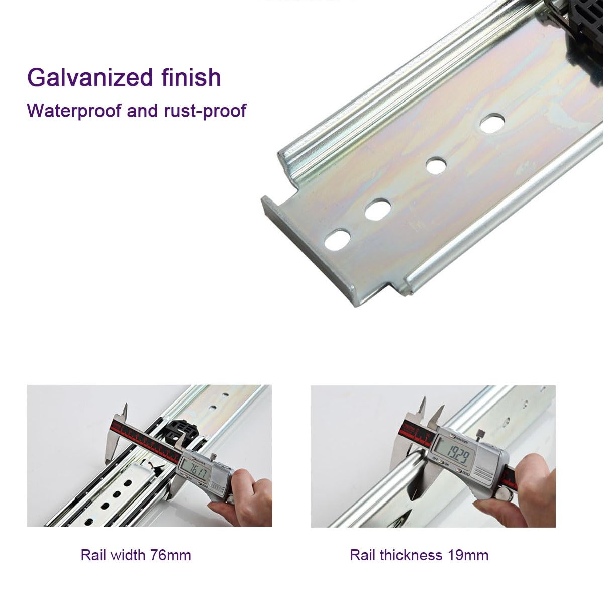 Deslizadores de cajones resistentes, rieles de montaje lateral con bloqueo, capacidad de 220 kg, extensión completa, guías industriales de rodamientos de bolas, 1 par (1300 mm) para soluciones de