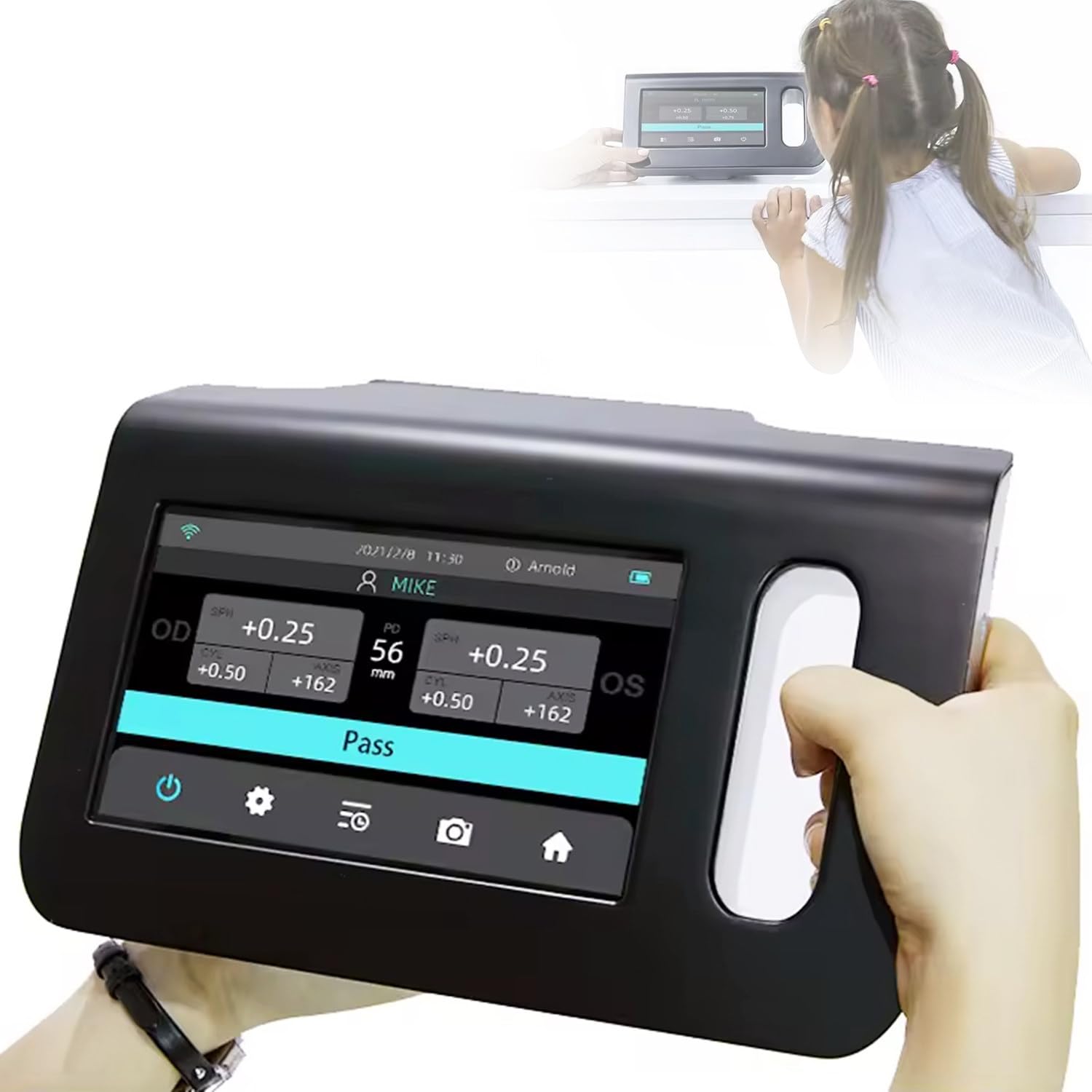 Tragbares Sehtestgerät Hand Hochpräzises Daten-Sehtestgerät,Ophthalmisches Gerät Mit 7-Zoll-LCD-Touchscreen,98 cm Messdistanz,Datenspeicherung