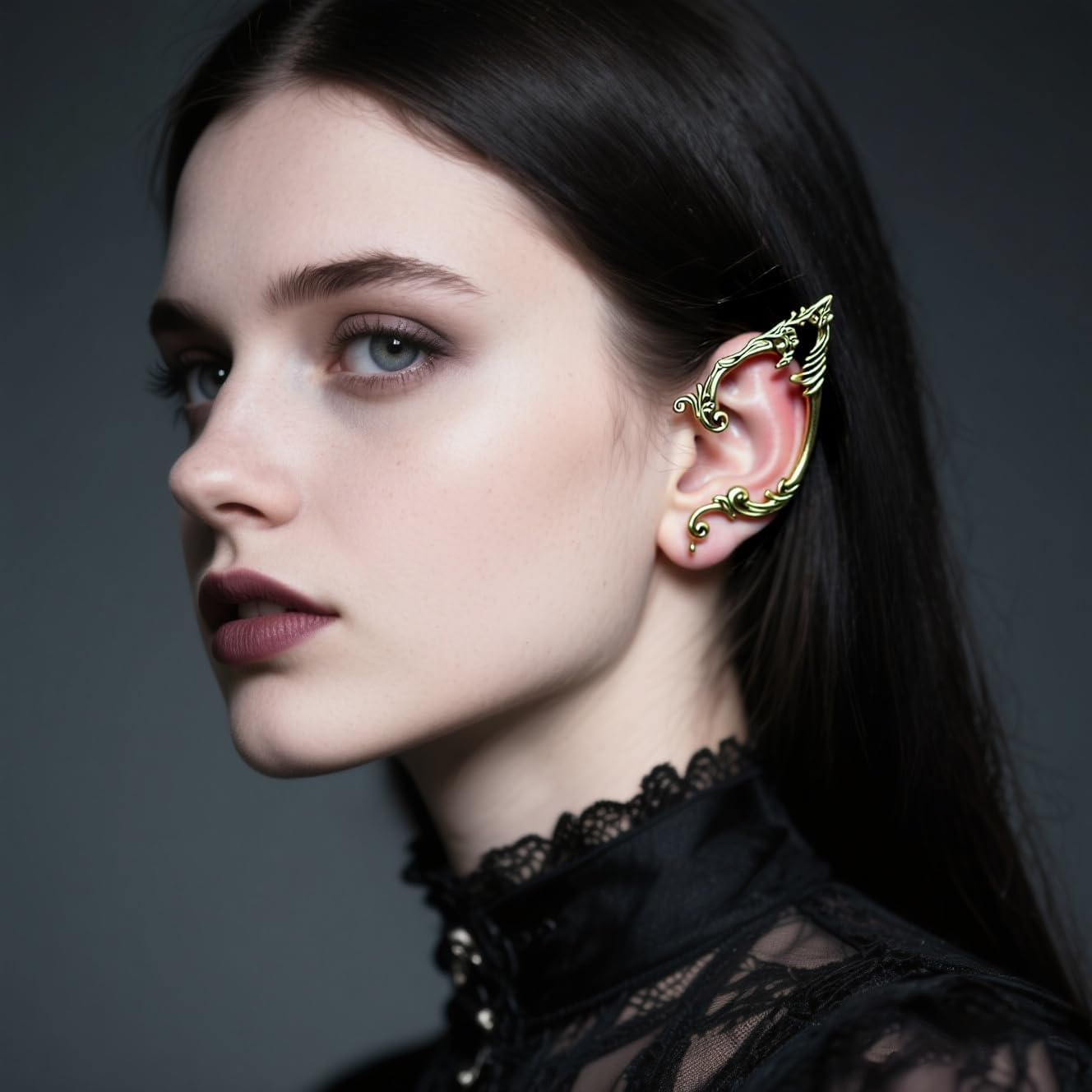 Elf Ear Cuffs for Women Butterfly Earrings Fairy Ears Goth Punk Ear Cuffs Halloween Accessorie Gothic Punk Jewelry Wrap Droping Earrings