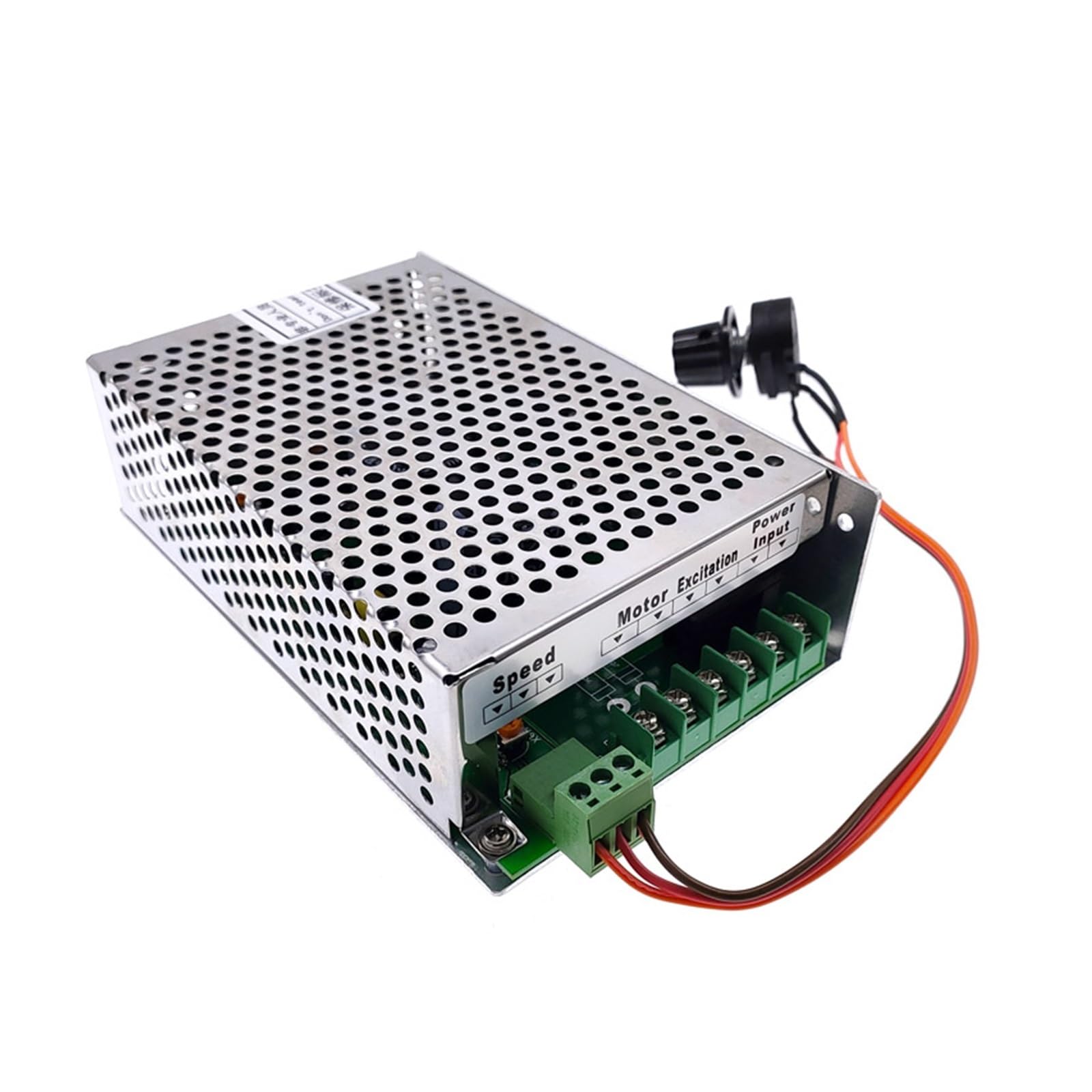 Motor de husillo CNC, Juego de husillo de CC de 300W y 48V, fuente de alimentación ajustable del regulador de velocidad de 0~60VDC for máquina de grabado Para fresadora CNC(48V 300W 4)