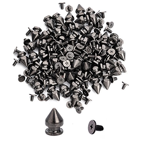100pcs Cone Spikes Screwback Studs DIY Craft Cool Rivets Punk Stud Edge-Cylinder Style 7 * 10mm 1/4