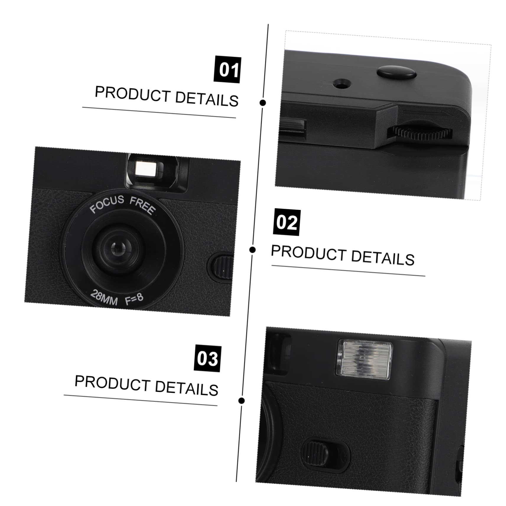 SHINEOFI Fotocamera Vintage con Flash Batteria Design e Compatibile con Pellicola Nero per Riprese in Bassa Luce