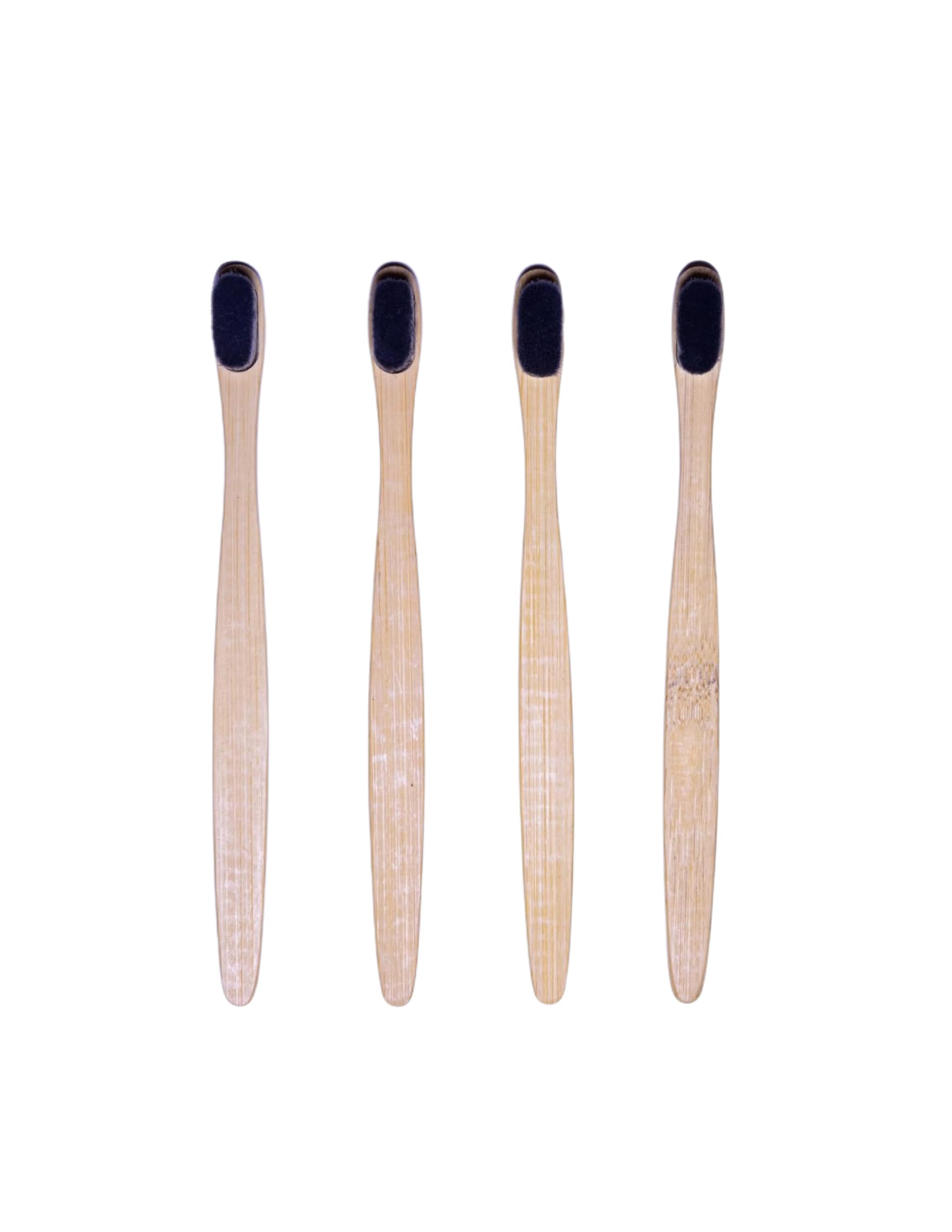 Natureverr Bamboo Toothbrushes 4 Pieces Bristle Toothbrush Eco-Friendly Toothbrushes Biodegradable Toothbrushes Natural Wooden Toothbrush Charcoal Toothbrushes for Daily