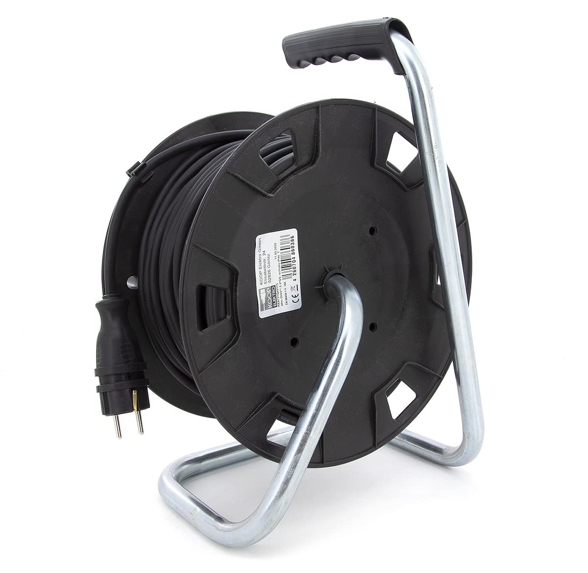 Gomma - Avvolgicavo impermeabile con 4 prese, Schuko IP44, forte e robusto, per esterni H05RR-F 3G2,5mm2 50M