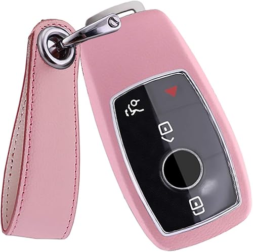 SANRILY Funda de llave para Mercedes Benz 2020 E C Clase W213 E300 E450 AMG GLE350 CLA250 GLC300 Llavero remoto sin llave titular de plástico ABS