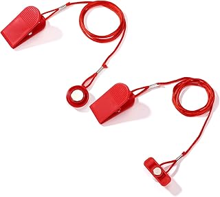 2pcs Universal Treadmill Magnetic Safety Keys, Red Emergency Stop Lock Clip with Strong Magnet Replacement Safety Switch for Most Running Machines & Home Gyms (2 Styles)