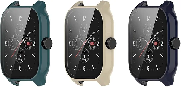 FitTurn Screen Protector Case Compatible with Amazfit GTS 4 watch,Shockproof Cover Slim Guard Thin Bumper Shell Protector Built-in tempered film design(Not for Amazfit GTS 4 mini)