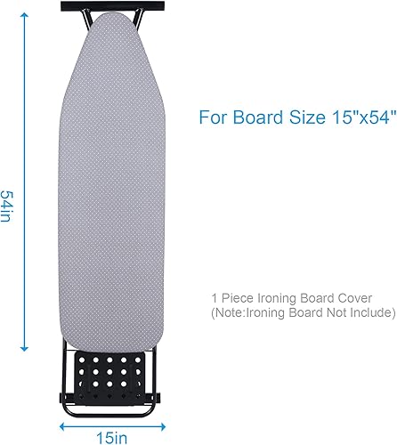 Miniatura 5 de BNDX Funda para tabla de planchar de tamaño estándar reflectante de 4 capas de acolchado grueso con elástico de 2", resistente a las manchas y