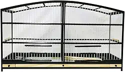 Gaiola Passarinho Em Madeira - Reprodução Canário/Coleira/Curió - Abaulada Preto