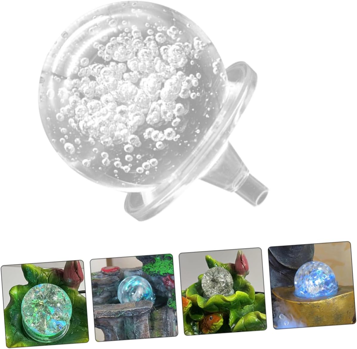 2pcs Transparent Crystal Ball Ornaments for Water Fountain Decor Clear for Home Office Mesmerizing Effects Easy Installation for DIY Projects and Tabletop Crafts