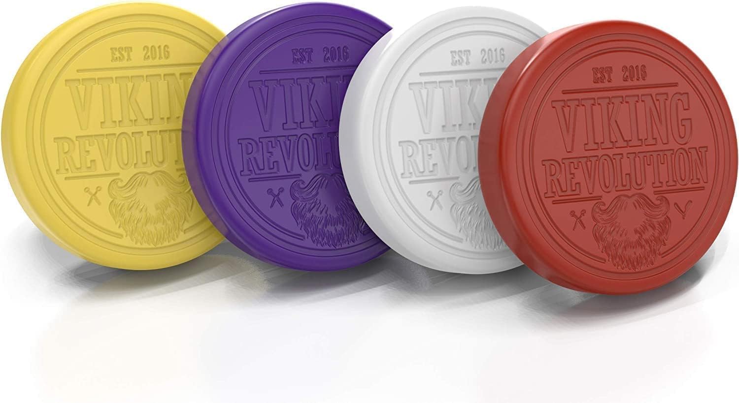 Viking Revolution Sapone da Barba Uomo - Sapone da Rasatura per Uso con Spazzola e Ciotola - Rasatura a Umido più Morbida - Confezione Assortita da 4 Saponette per Rasatura da 70 g.