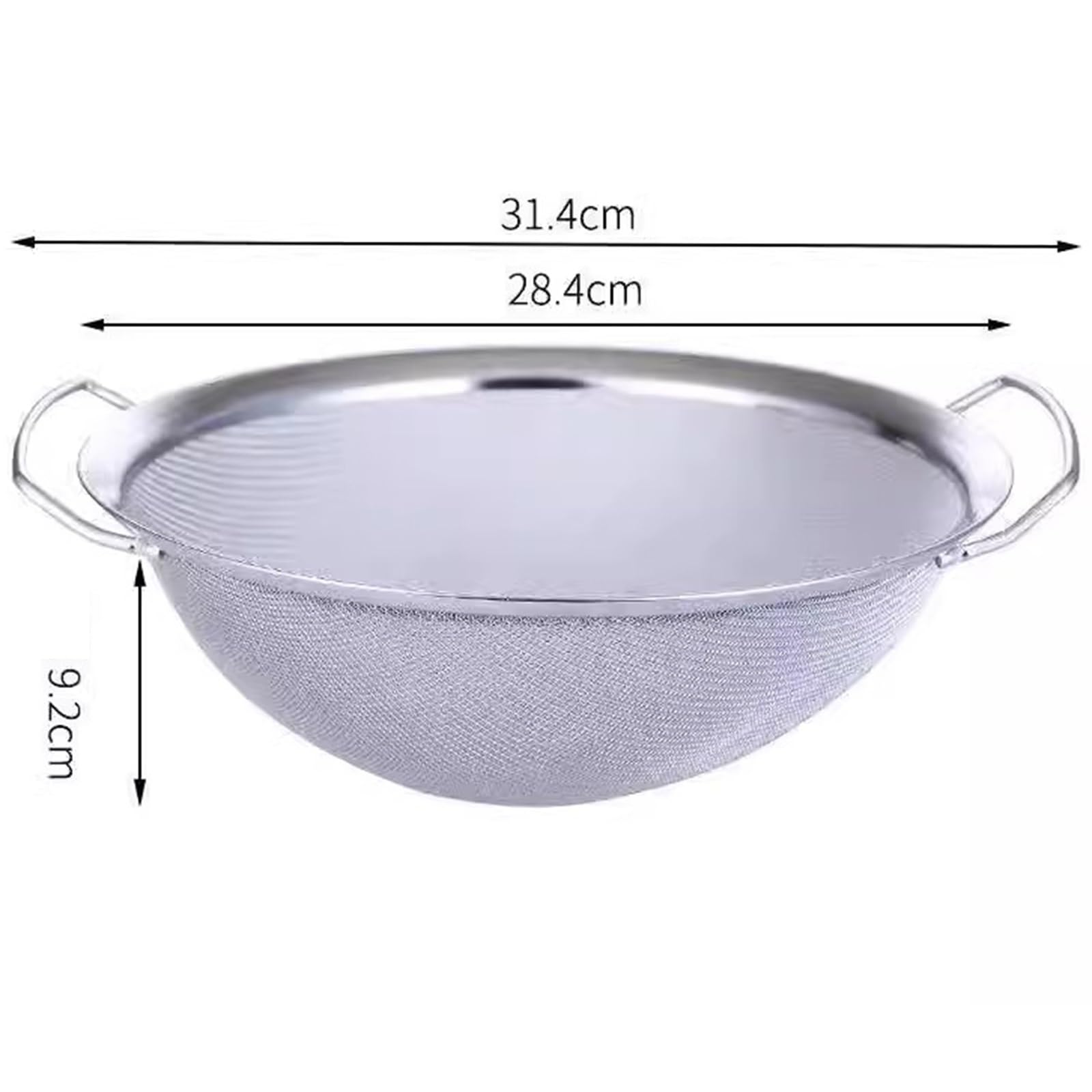 Sitko do mąki ze stali nierdzewnej, sitko do herbaty ze stali nierdzewnej, sitko kuchenne nadaje się do przesiewania, filtrowania i opróżniania. (31,4 cm)