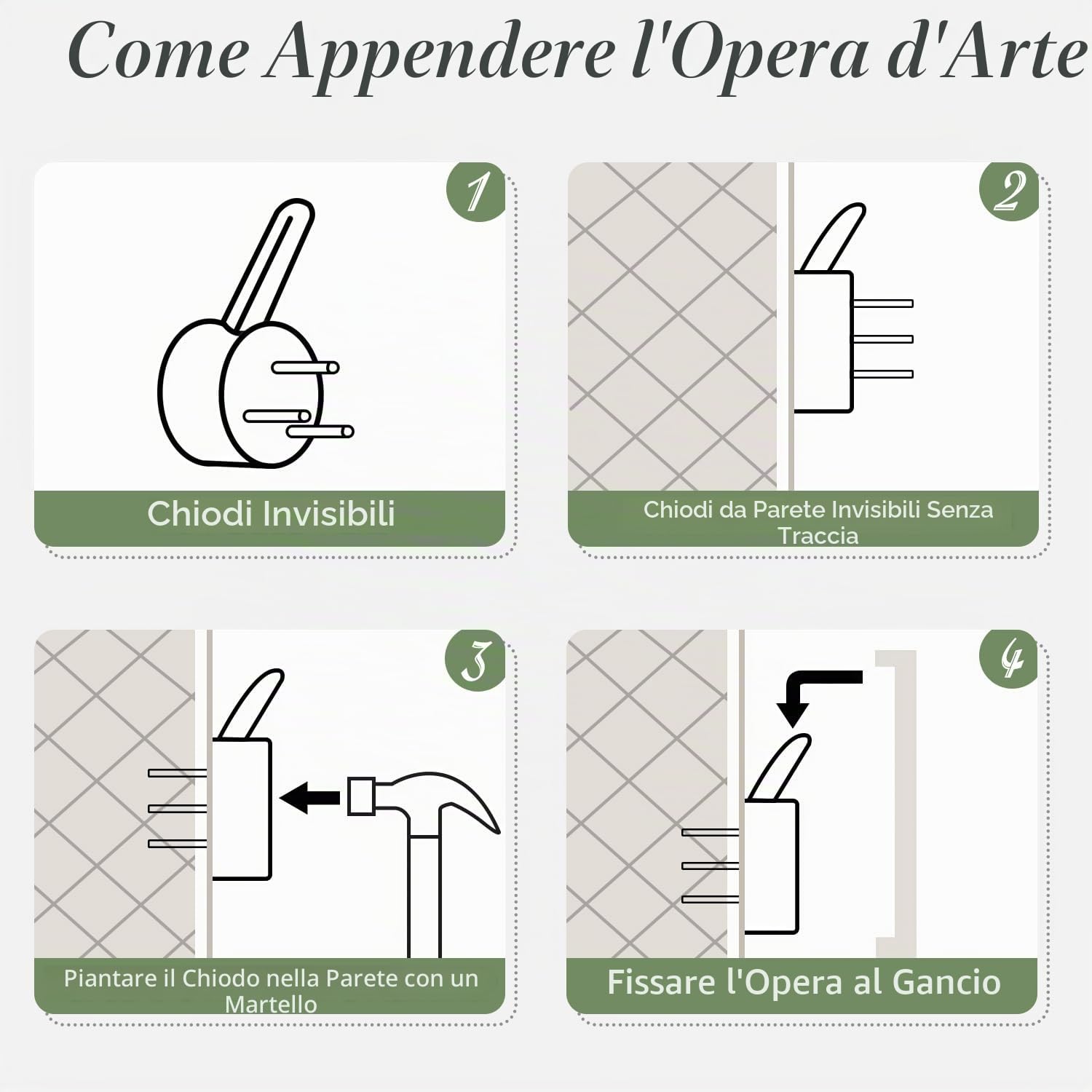 Dazzlewall Incorniciato Set di 3 Stampe Piante Botaniche, Poster Floreale Acquerello Verde Salvia per Camera e Bagno, 30x40 cm