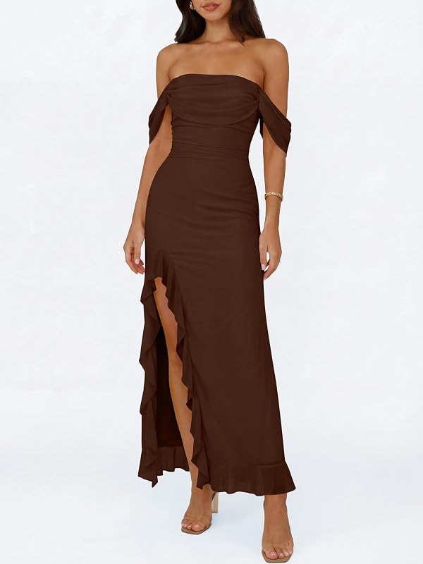 Caracilia Wedding Guest Dresses for Women Off Shoulder Bodycon Maxi Dress by Caracilia - Used condition - Image 4