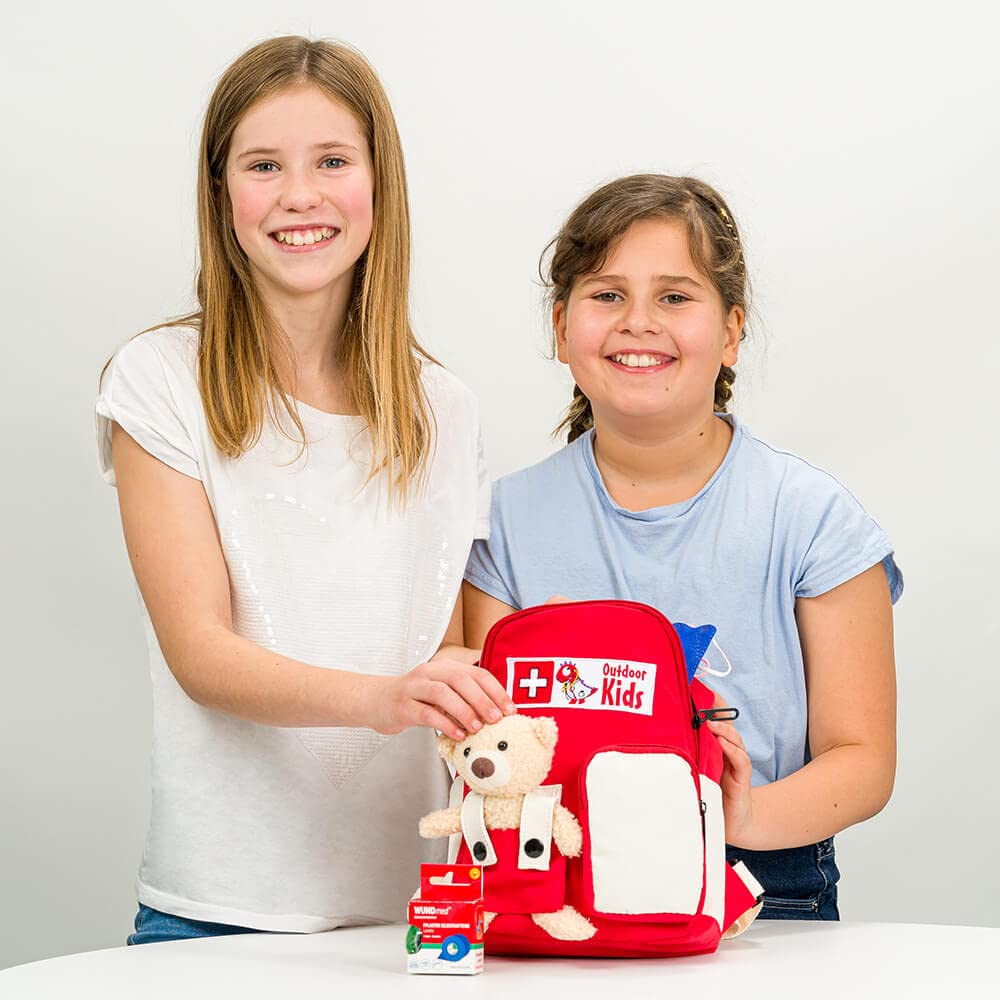 Erste-Hilfe-Rucksack Kinder, OUTDOOR KIDS, rot/weiß, DGUV 202-089, gefüllt, Art.-Nr. 609628