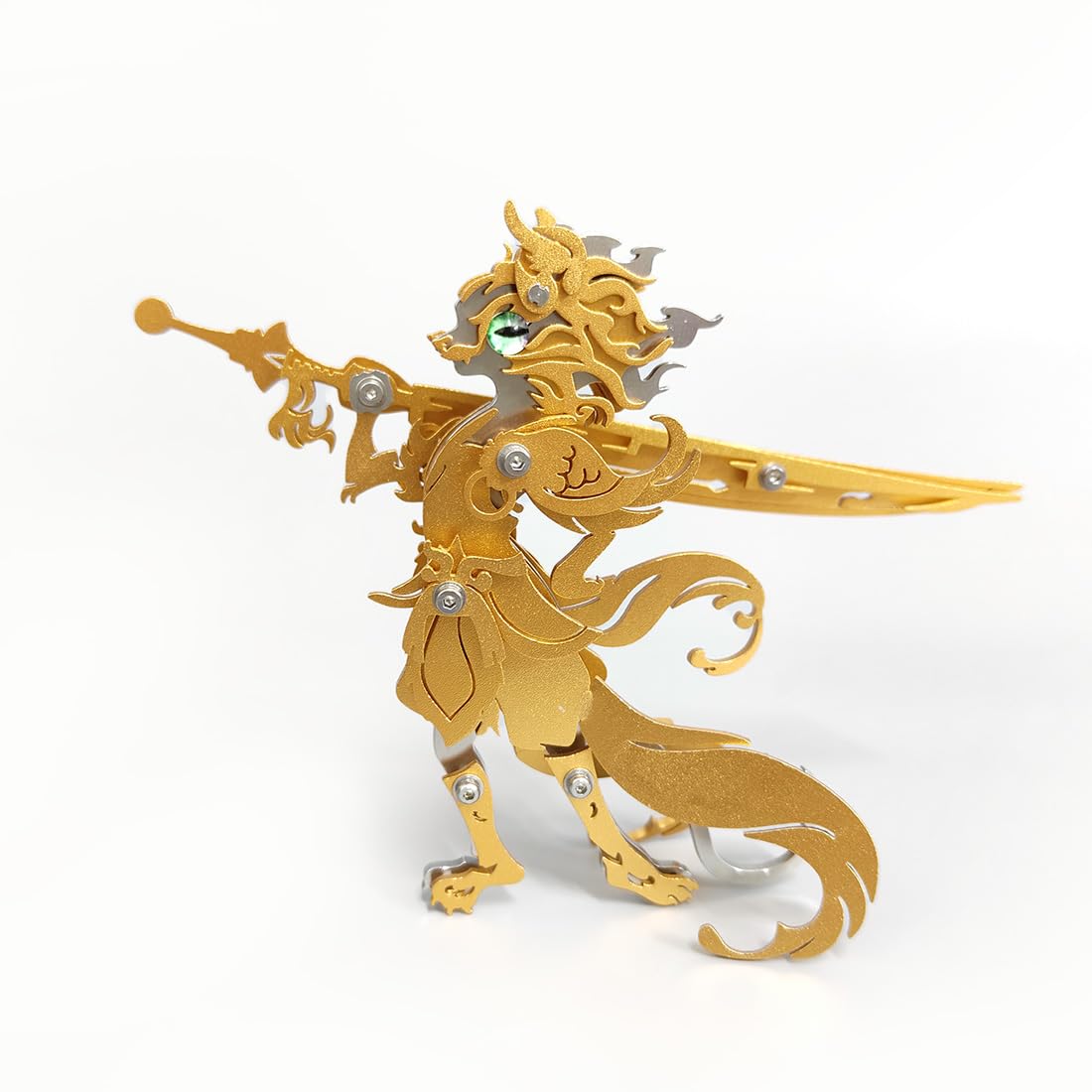 Set di puzzle in metallo 3D, 76 pezzi, modello gatto in metallo, taglio laser 3D, modello Steampunk, per adulti da collezione con attrezzi (argento)