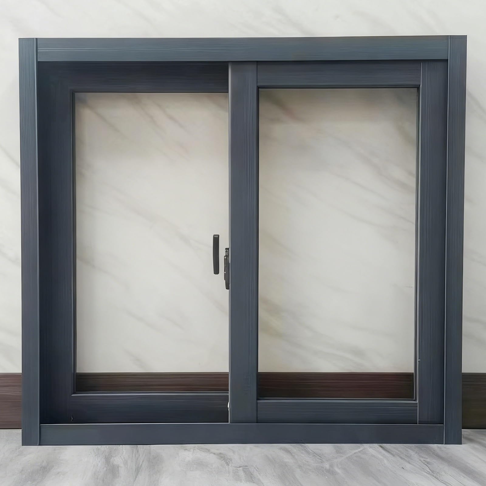 THNSAWX Basement Window for Houses, Horizontal Sliding Window with Screen, Aluminum Frame, Replacement Shed Windows for Bathroom, Custom (Gray,W80xH100cm/W31.5xH39.3in)