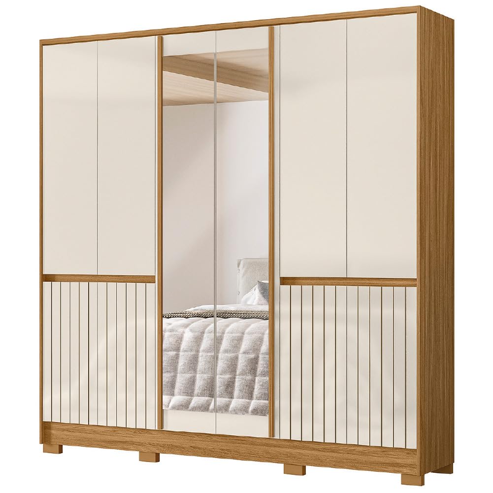 Guarda-roupa Casal com Espelho 4 Gavetas 10 Portas Moval Móveis